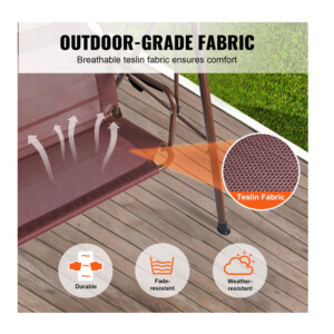 Μεταλλική Κούνια Εξωτερικού Χώρου 3 Θέσεων με Σκιάστρο 1740 x 1095 x 1550 mm VEVOR TJQQ68INX44IRJNFTV0 - Image 4