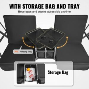 Διθέσια Κούνια Βεράντας VEVOR με Ρυθμιζόμενο Σκίαστρο Μαύρη  TJQQ71INX53IW648VV0 - Image 5