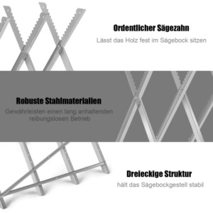 Costway  Πτυσσόμενος καβαλέτο πριονιού από χάλυβα με αντοχή 100 κιλών, 79 εκ. ύψος. TL33845 - Image 3