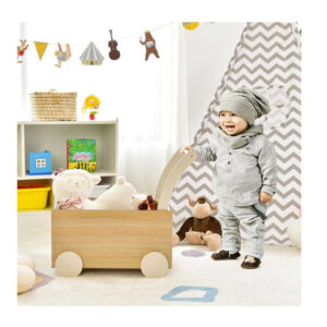 Ξύλινη Περπατούρα - Καρότσι 2 σε 1 58 x 34 x 51 cm Costway TP10117GR - Image 2