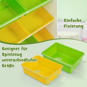 Costway Παιδική Ραφιέρα 4 Επίπεδων με 8 Κουτιά Αποθήκευσης & 2 Ανοιχτά Ράφια TP10250LV - Image 3