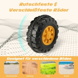 Costway Παιδικός Εκσκαφέας 6V με Περιστρεφόμενο & Ρυθμιζόμενο Κουβά & Μουσική Μαύρο + Κίτρινο - Image 4