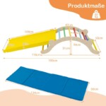 Costway  Σετ 3 σε 1 Παιδική Σκάλα Αναρρίχησης με Αναστρέψιμη Ράμπα και Μαξιλάρι για Τσουλήθρα Πολύχρωμο Αντοχή 60kg 105 x 45 x 40 εκ. TS10209CL - Image 3