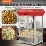 VEVOR  Μηχανή Ποπ Κορν Πάγκου 850W 8 Oz 48 Κούπες Κόκκινη TSBMHJ8OZ850WJWNRV2 - Image 2