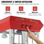 VEVOR  Μηχανή Ποπ Κορν Πάγκου 850W 8 Oz 48 Κούπες Κόκκινη TSBMHJ8OZ850WJWNRV2 - Image 5