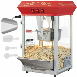 VEVOR  Μηχανή Ποπ Κορν Πάγκου 850W 8 Oz 48 Κούπες Κόκκινη TSBMHJ8OZ850WJWNRV2