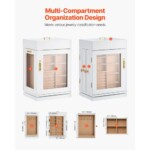 VEVOR Περιστρεφόμενη Κοσμηματοθήκη 360° με 4 Γάντζους για Κολιέ Λευκή TSSSH1200013WOCFK001V0 - Image 2