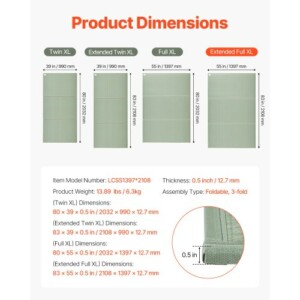 VEVOR Ιαπωνικό Στρώμα Τατάμι King Αναδιπλούμενο & Αντιολισθητικό από Χόρτο Ρας TTM55INCH83I377PLV0 - Image 2