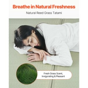 VEVOR Ιαπωνικό Στρώμα Τατάμι King Αναδιπλούμενο & Αντιολισθητικό από Χόρτο Ρας TTM55INCH83I377PLV0 - Image 5