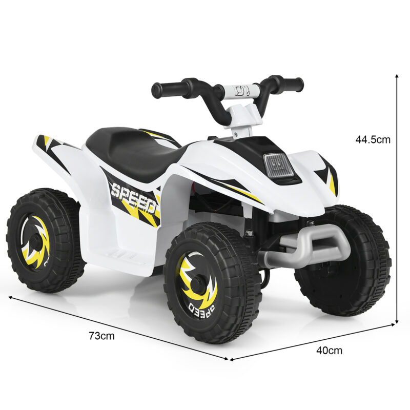 Costway  Ηλεκτρικό Παιδικό Quad με Επαναφορτιζόμενη Μπαταρία και Άνετο Κάθισμα για Αξέχαστες Παιδικές Αναμνήσεις TY327787DE-WH - Image 2