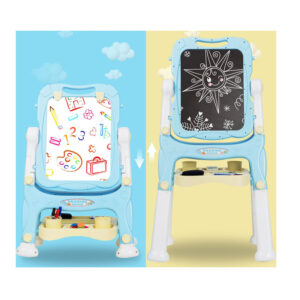 Παιδικός Μαγνητικός Μαυροπίνακας / Πίνακας 2 σε 1 Διπλής Όψης Χρώματος Μπλε Costway TY579377BL - Image 2