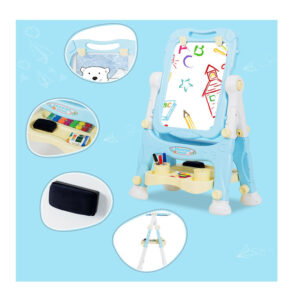 Παιδικός Μαγνητικός Μαυροπίνακας / Πίνακας 2 σε 1 Διπλής Όψης Χρώματος Μπλε Costway TY579377BL - Image 3