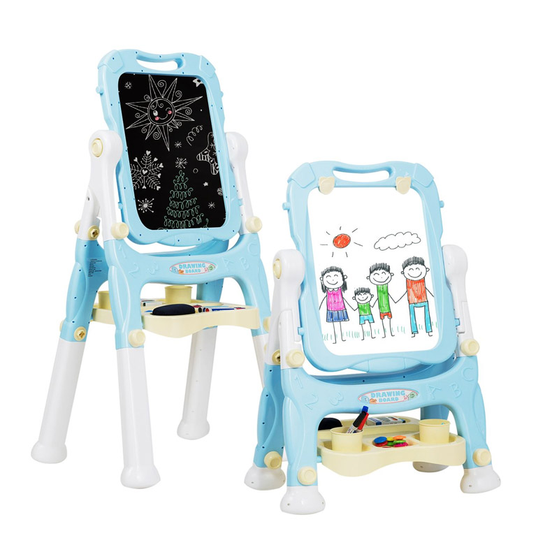 Παιδικός Μαγνητικός Μαυροπίνακας / Πίνακας 2 σε 1 Διπλής Όψης Χρώματος Μπλε Costway TY579377BL Παιδικός Μαγνητικός Μαυροπίνακας / Πίνακας 2 σε 1 Διπλής Όψης Χρώματος Μπλε Costway TY579377BL