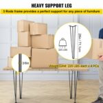 Σετ 4 Μαύρα Πόδια Τραπεζιού VEVOR 28" για Βάρος 220lbs από Ανθρακοχάλυβα  TZZT4PCS28YC3G001V0 - Image 3