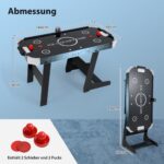Costway Πτυσσόμενο Τραπέζι Air Hockey με LED και Ηλεκτρικό Κινητήρα 12V UY10184DE-BK - Image 2