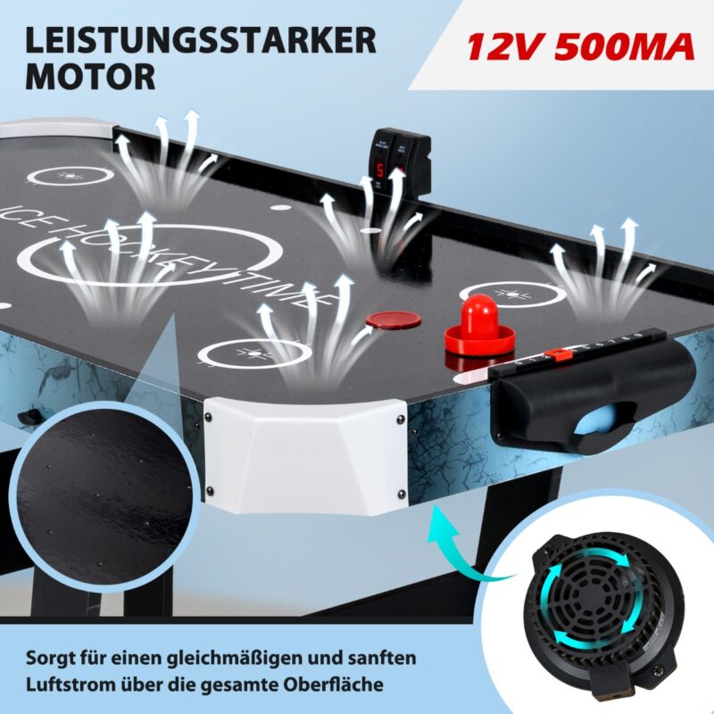 Costway Πτυσσόμενο Τραπέζι Air Hockey με LED και Ηλεκτρικό Κινητήρα 12V UY10184DE-BK - Image 3