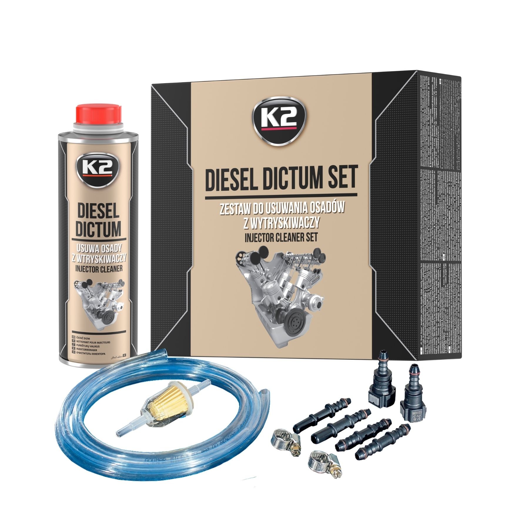 K2 DIESEL DICTUM Καθαριστικό Μπεκ Πετρελαίου 500ML Σετ W324