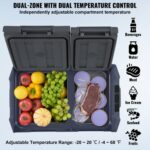 Φορητό Ψυγείο Καταψύκτης VEVOR 25L Διπλής Ζώνης για Αυτοκίνητο/Σπίτι  WLCZBXX35LSQV9Z32V2 - Image 3
