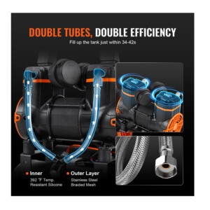 Αεροσυμπιεστής Χωρίς τη Χρήση Λαδιού 8 Lt 900 W VEVOR WSK9L900W220V338SV2 - Image 4