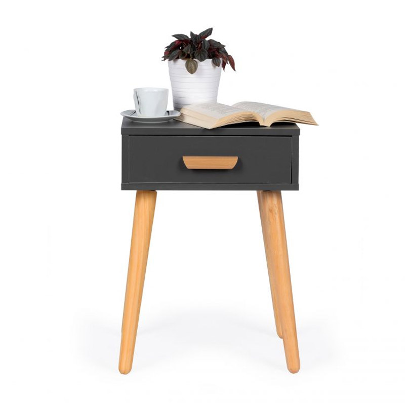 Ξύλινο Κομοδίνο με 1 Συρτάρι 46 x 36 x 58 cm Χρώματος Γκρι ModernHome WYJ-085-Grey Ξύλινο Κομοδίνο με 1 Συρτάρι 46 x 36 x 58 cm Χρώματος Γκρι ModernHome WYJ-085-Grey