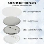 Σετ Κουμπιών 58mm για Μηχανή Κατασκευής Κουμπιών VEVOR (500 τεμ.)  XZGSLH58MM500ON35V0 - Image 3