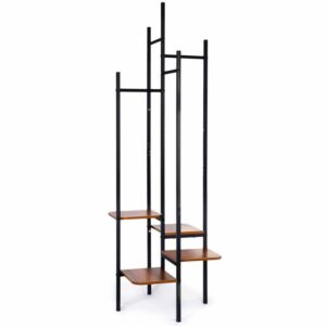 Επιδαπέδια Κρεμάστρα με Ράφια Μαύρο ModernHome YLT-0707-01P - Image 3