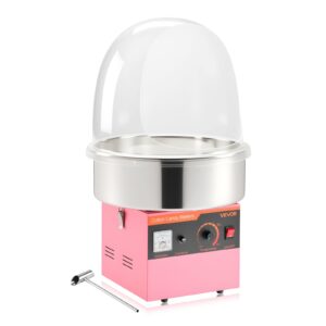 VEVOR Ηλεκτρική Μηχανή Μαλλιού της Γριάς 1000W με Κάλυμμα Ροζ ZHSKU00000000000535
