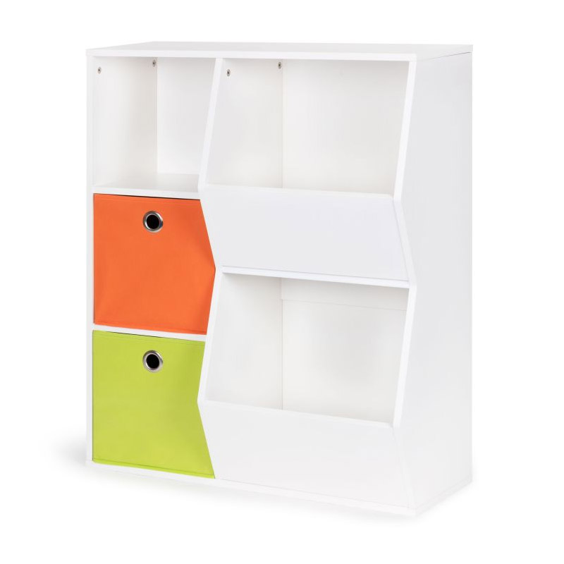 Παιδική Ξύλινη Βιβλιοθήκη με 3 Ράφια και 2 Υφασμάτινα Κουτιά Αποθήκευσης 76 x 28.2 x 94 cm Ecotoys ZKB-01A Παιδική Ξύλινη Βιβλιοθήκη με 3 Ράφια και 2 Υφασμάτινα Κουτιά Αποθήκευσης 76 x 28.2 x 94 cm Ecotoys ZKB-01A