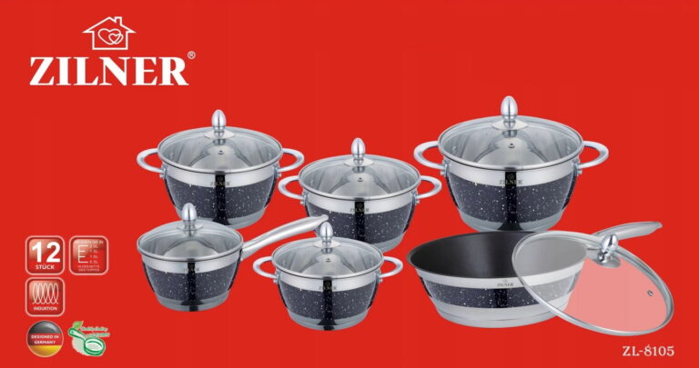 Πλήρες Σετ Κατσαρόλων 12 τεμαχίων Zilner Premium ZL-8105 - Image 2