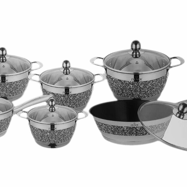 Σετ Μαγειρικά Σκεύη - Κατσαρόλες από Ανοξείδωτο Ατσάλι 12 τεμάχια ZL-8155 ZILNER
