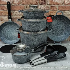 Σετ Μαγειρικά Σκεύη 12 Τεμαχίων Γκρι ZILNER ZL-8321