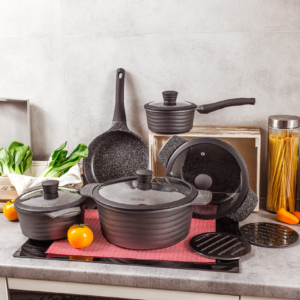 Σετ Μαγειρικά Σκεύη 11 τεμάχια Μαύρο ZILNER ZL-8513