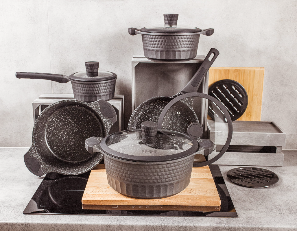 Σετ Μαγειρικά Σκεύη 11 Τεμαχίων Γκρι ZILNER ZL-8514 Σετ Μαγειρικά Σκεύη 11 Τεμαχίων Γκρι ZILNER ZL-8514