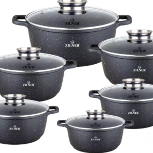 Σετ Μαγειρικά Σκεύη - Κατσαρόλες 12 τεμάχια Μαύρο ZL-8526 ZILNER