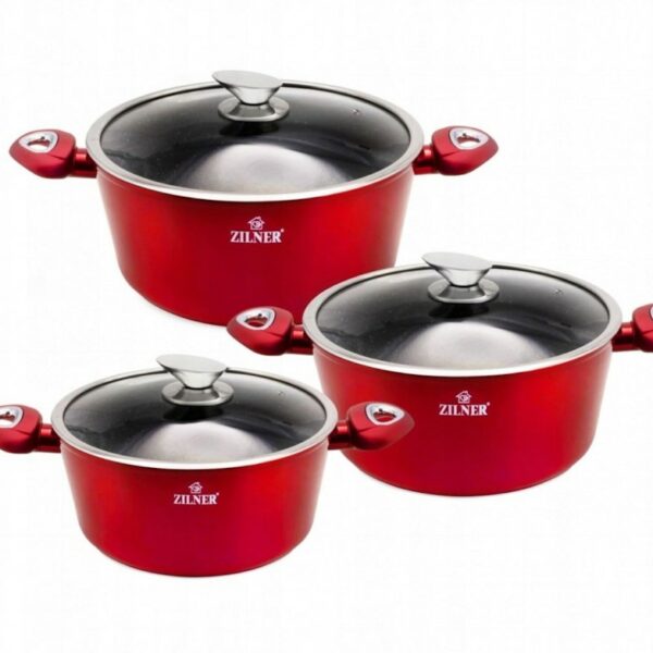 Σετ Κατσαρόλες 3 τμχ Κόκκινο ZILNER ZL-8561