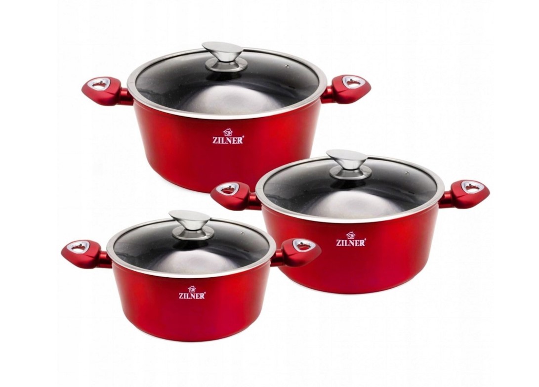 Σετ Κατσαρόλες 3 τμχ Κόκκινο ZILNER ZL-8561 Σετ Κατσαρόλες 3 τμχ Κόκκινο ZILNER ZL-8561