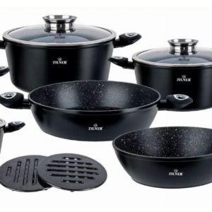 Σετ Μαγειρικά Σκεύη - Κατσαρόλες 15 τεμάχια Μαύρο ZL-8570 ZILNER