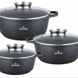 Σετ Μαγειρικά Σκεή - Κατσαρόλες 6 τεμάχια Μαύρο ZL-8915 ZILNER
