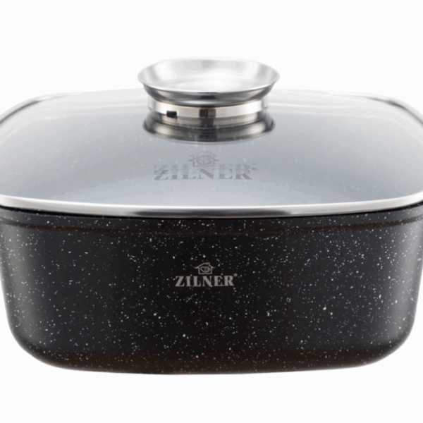 Τετράγωνη Γάστρα με Μαρμάρινη Αντικολλητική Επίστρωση 28cm ZILNER ZL-9012