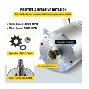 Ηλεκτρικός Κινητήρας Συνεχούς Ρεύματος Χωρίς Ψήκτρες 4900 RPM 72V 3000W VEVOR ZLDJWS3KW72VWZDKZV9 - Image 5