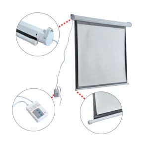 Οθόνη - Πανί Προβολής με Τηλεχειριστήριο 171 x 128 cm HOMCOM 001-004 - Image 2