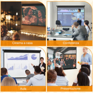 HOMCOM Οθόνη Προβολέα 100" Αναλογία 4:3 Ρυθμιζόμενη με Τηλεχειριστήριο 203x152cm Μαύρο 001-005V90BK - Image 5