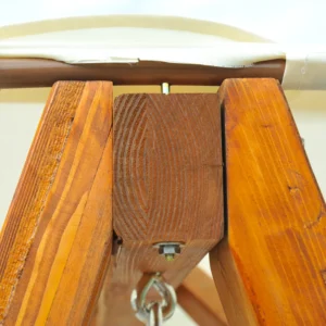 Κούνια Κήπου Outsunny 2 Θέσεων σε ξύλο πεύκου με κουβούκλιο, λευκό 162 x 130 x 185 cm 01-0303 - Image 7