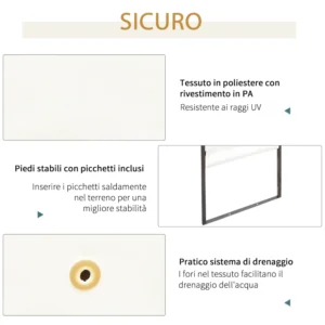 Outsunny Awning Gazebo White Metal 3x3m 01-0867 - Image 3