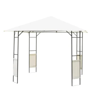Outsunny Awning Gazebo White Metal 3x3m 01-0867 - Image 8