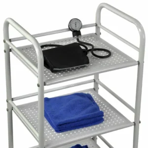 BAKAJI  Καρότσι αποθήκευσης από ατσάλι για μπάνιο κουζίνα κομμωτήριο αισθητικός 4 ρόδες  01824774 - Image 2