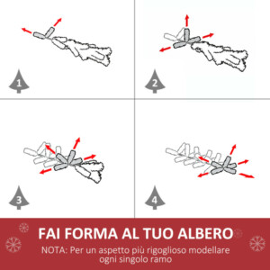 Χριστουγεννιάτικο Δέντρο με 90 Κλαδιά από PVC και 12 LED 90 cm HOMCOM 02-0344 - Image 3