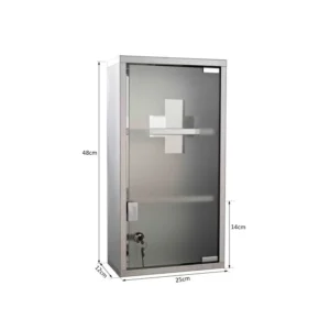 Μεταλλικό Ντουλάπι Φαρμακείου από Ανοξείδωτο Ατσάλι 48 x 25 x 12 cm HOMCOM 02-0546 - Image 6