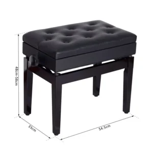 Ξύλινο Κάθισμα Πιάνου με Ρυθμιζόμενο Ύψος και Αποθηκευτικό Χώρο 54.5 x 33 x 48 - 58 cm HOMCOM 02-0710 - Image 10