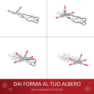 Χριστουγεννιάτικο Δέντρο με 20 Φωτάκια LED 150 cm HOMCOM 02-0793 - Image 3